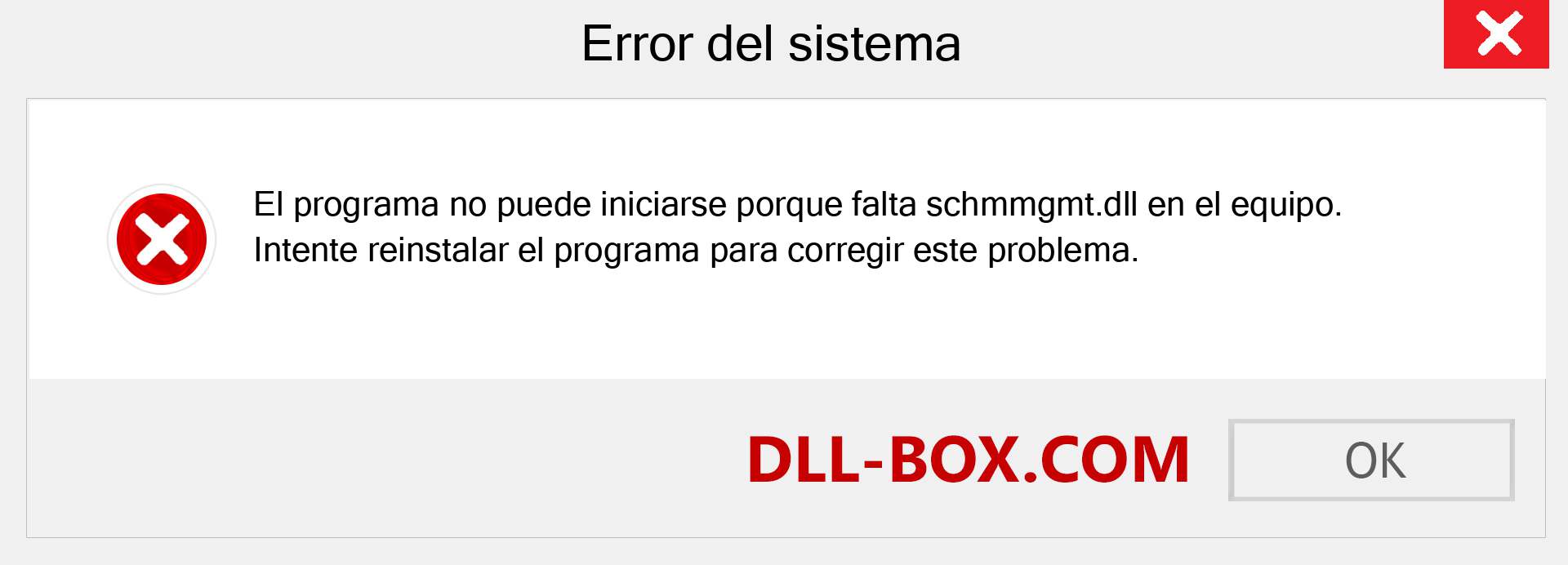 ¿Falta el archivo schmmgmt.dll ?. Descargar para Windows 7, 8, 10 - Corregir schmmgmt dll Missing Error en Windows, fotos, imágenes